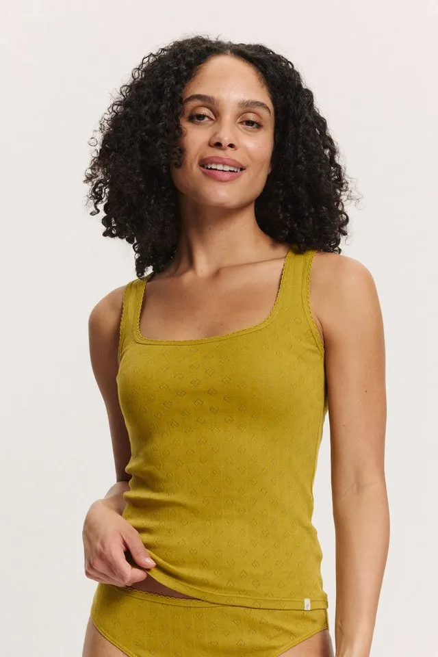 Tranquillo Tranquillo Shirttop Ajour-Top Rosaa aus Bio-Baumwolle Herzchen-Ajour-Muster, Grün, – Produktbild 1 von 5