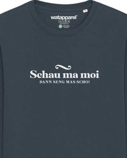 watapparel watapparel Sweatshirt Unisex Schau ma moi dann seng mas scho, India ink grey, – Produktbild 3 von 3