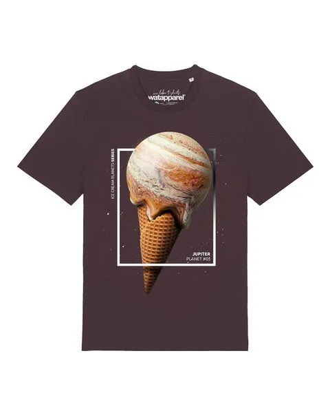 watapparel watapparel T-Shirt Unisex Jupiter Planet, Red brown, – Produktbild 1 von 2