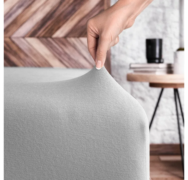 Wolkenfeld Spannbettlaken 100% Baumwolle - Superweiches Bettlaken für Matratzen von 5 bis 20cm, Jersey, Gummizug: rundum, (1 Stück), Rutschfest & Blickdicht - 90x200, 140x200, 160x200, 180x200 200x200, Grau, – Produktbild 6 von 8