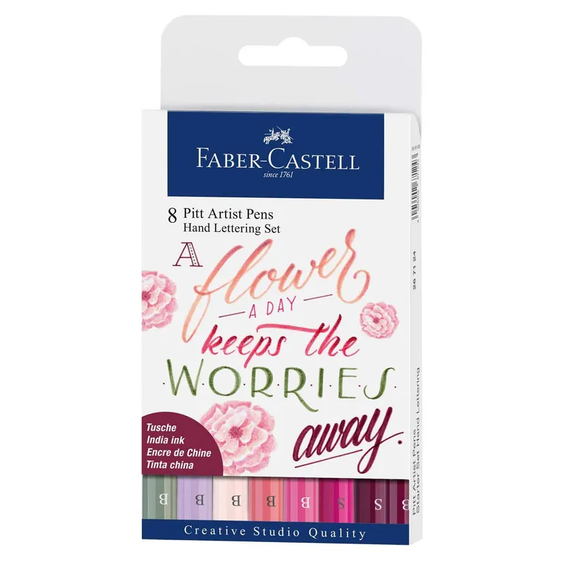 Faber-Castell Faber-Castell Tuschestifte-Set, Pinktöne, Pitt Artist Pen, Handlettering-Set, 8 Stk. – Produktbild 1 von 2