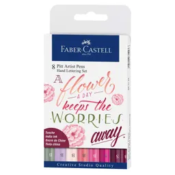 Faber-Castell Faber-Castell Tuschestifte-Set, Pinktöne, Pitt Artist Pen, Handlettering-Set, 8 Stk. – Produktbild 1 von 1