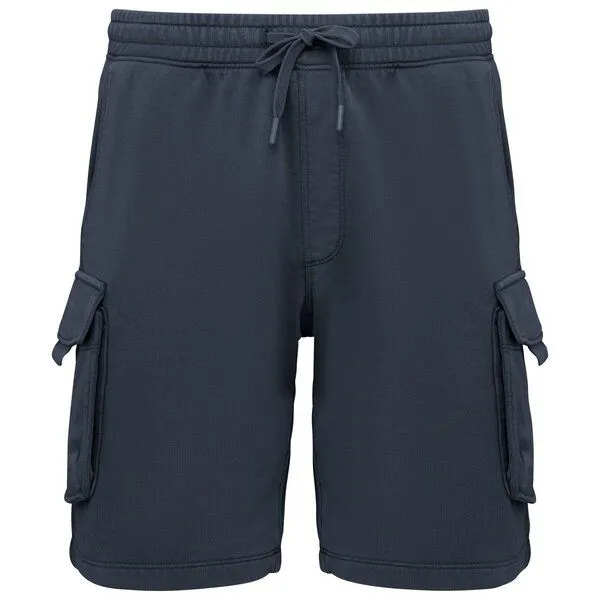 Greenspired Greenspired Umweltfreundliche ausgewaschene French Terry Cargo-Shorts 300g/m² XS-3XL, Verwaschenes navy, – Produktbild 1 von 3
