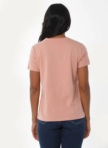 ORGANICATION ORGANICATION T-Shirt aus Bio-Baumwolle mit Print, Pink(salmon pink), – Produktbild 4 von 4