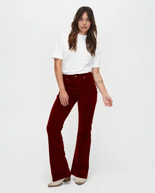 Kuyichi Kuyichi Damen vegan Jeans Flare Lisette Corduroy Bordeaux, Dunkelrot, – Produktbild 1 von 2