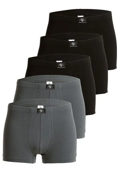 Haasis Bodywear Haasis Bodywear Herren Pants, ohne Eingriff, 5er Pack, Bio Baumwolle/ Elasthan, Schwarz/grau, – Produktbild 2 von 4