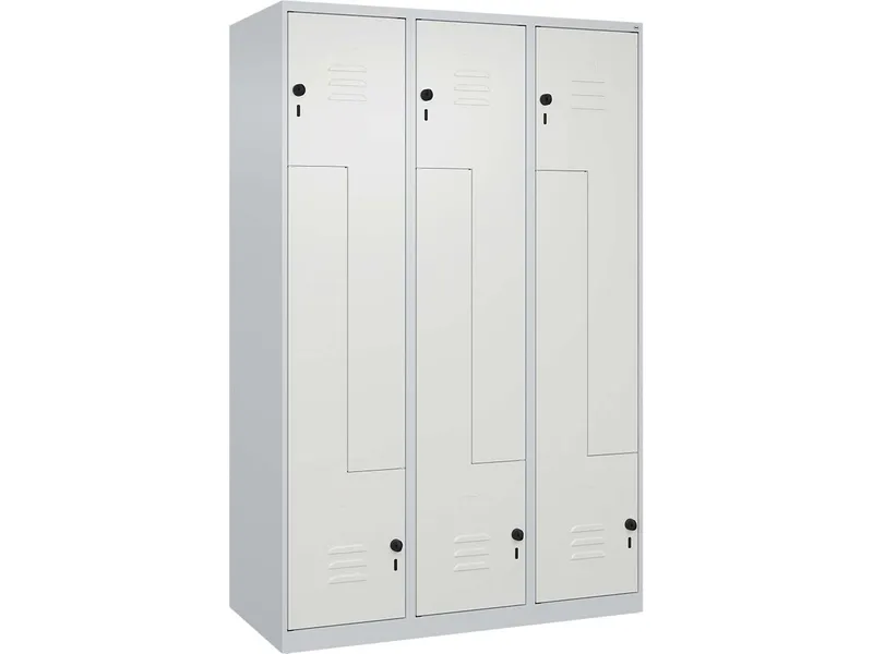 C+P C+P Z-Spind Classic PLUS, 6 Fächer, 1850x1200x500mm, Lichtgrau/Verkehrsweiß – Produktbild 1 von 1
