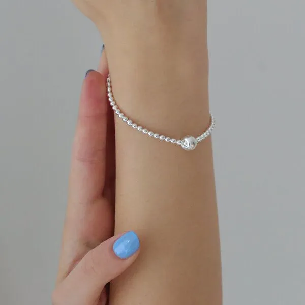 BELLYBIRD Jewellery BELLYBIRD Jewellery Armband - elastisches Kugelarmband aus Silber/ Silber vergoldet, Silber, – Produktbild 3 von 4