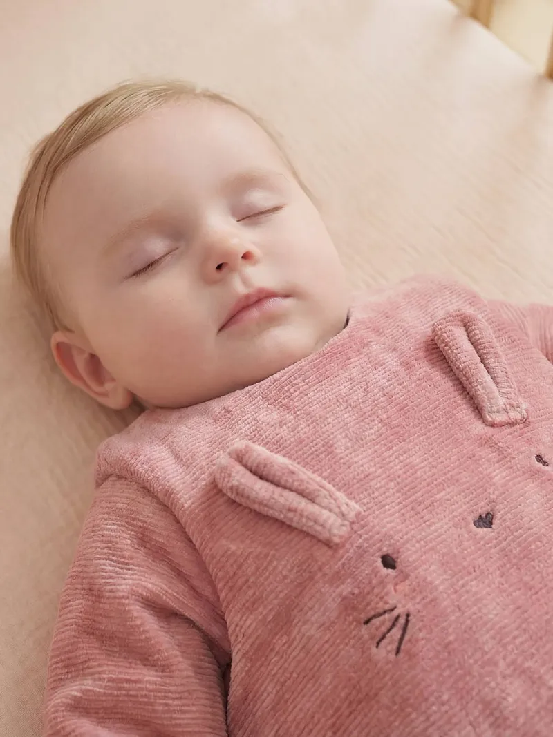 Vertbaudet Baby Winterschlafsack TRAUMREISE aus Cord mit abnehmbaren Ärmeln TOG 3, Altrosa, – Produktbild 2 von 4