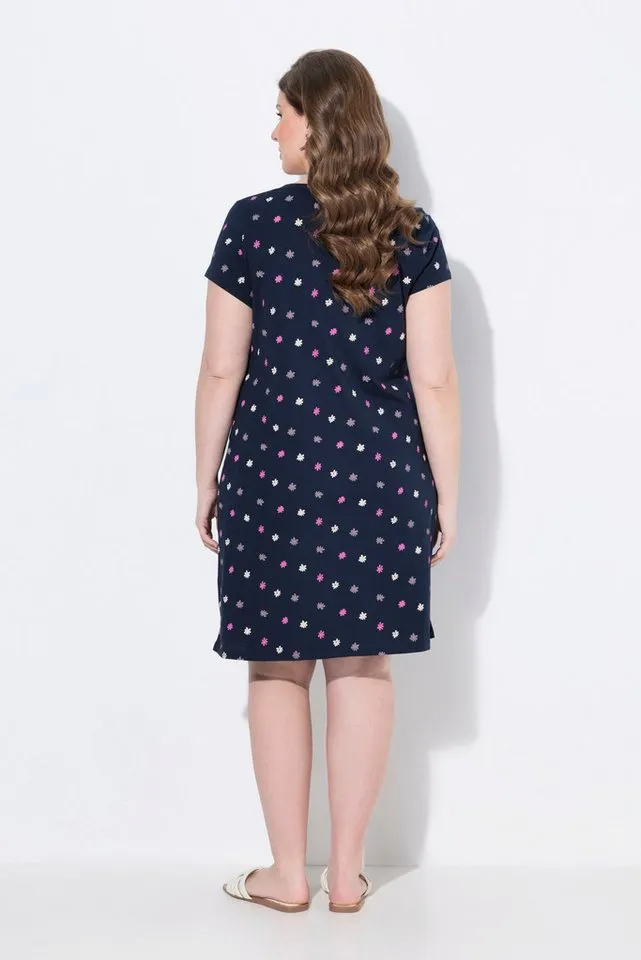 Ulla Popken Nachthemd Mama-Jerseykleid Raffung Halbarm, Grau, – Produktbild 4 von 4