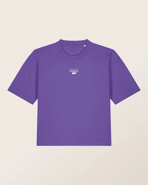 THE FACE OF ELEMENTS The Face of Elements Essential - Relaxed Boxy Fit T-Shirt aus 100% Bio-Baumwolle, Violet (lila), – Produktbild 1 von 4