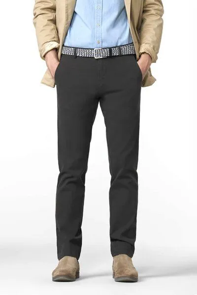 Meyer MEYER Chino im Canvas-Look, Grau (anthrazit), – Produktbild 1 von 4