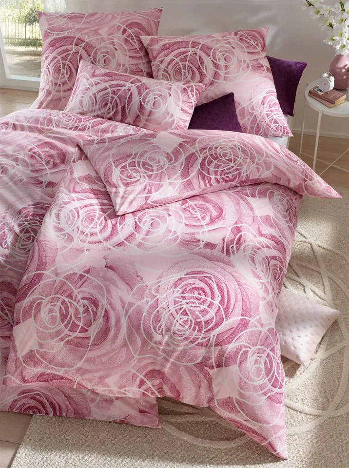 heine heine Bettwäsche Bettwäsche, Renforcé, 2 teilig, Renforcé, Rosa, – Produktbild 2 von 3