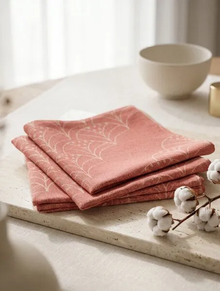 Nature by Adam Nature by Adam Argentinian Criolla Light Serviette 4er Pack - Made in Germany - 100% Bio-Baumwolle, Rot, – Produktbild 1 von 4