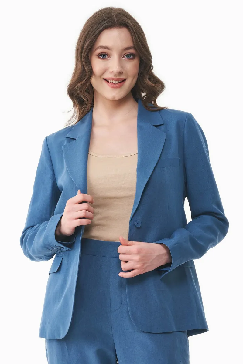 ORGANICATION ORGANICATION Damen vegan Blazer Hellmarine, Dunkelblau, – Produktbild 2 von 2