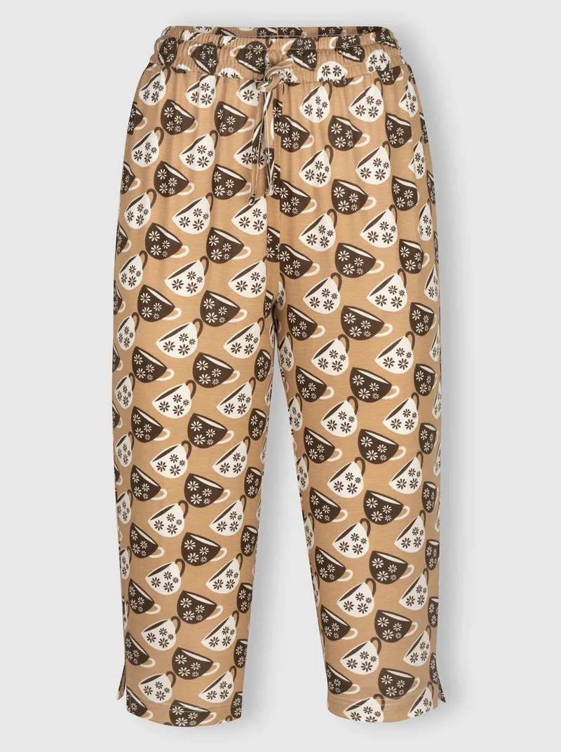 wäschepur Capri-Hose camel-schoko-bedruckt, Camel-schoko-bedruckt, – Produktbild 2 von 2