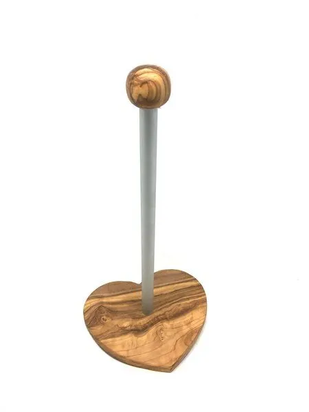 Olivenholz erleben Olivenholz erleben WC-Rollenhalter KLASSIK & DESIGN mit Sockel in Herzfrom aus Olivenholz – Produktbild 3 von 7