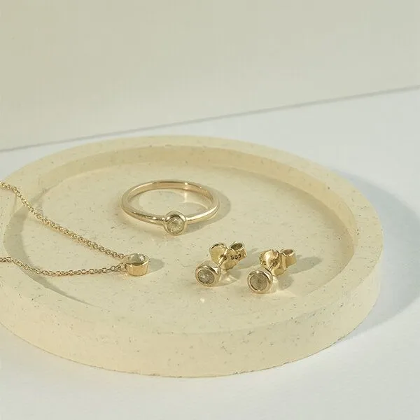 Eppi Eppi Schmuck-Set mit Salt and Pepper Diamanten Jana, Rosa, – Produktbild 1 von 2