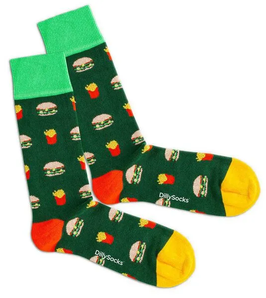 DillySocks DillySocks Socken Junk Food aus Biobaumwoll-Mix, Grün, – Produktbild 1 von 4