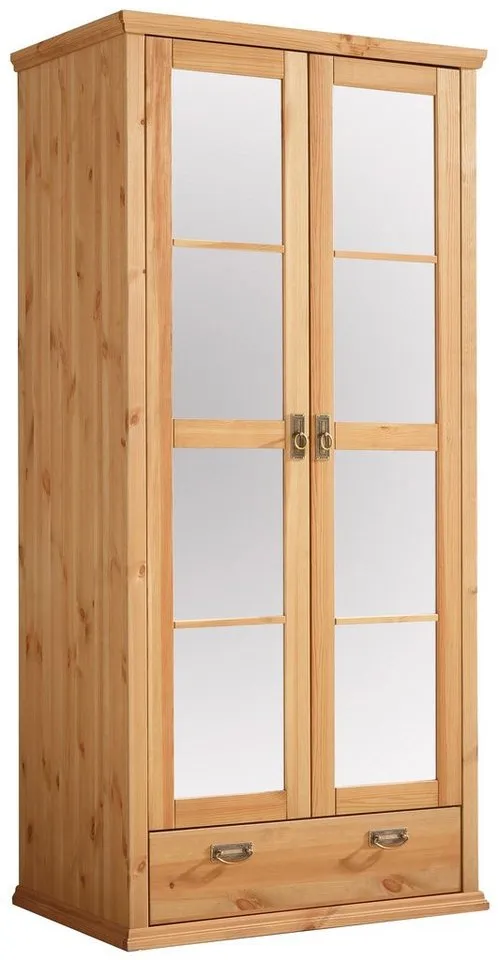 OTTO home Kleiderschrank Madrid (3 Breiten: 90/164/245 cm H/T ca.190/59 cm) aus massiver Kiefer, in 3 Breiten mit Spiegeltüren, Beige, – Produktbild 4 von 8