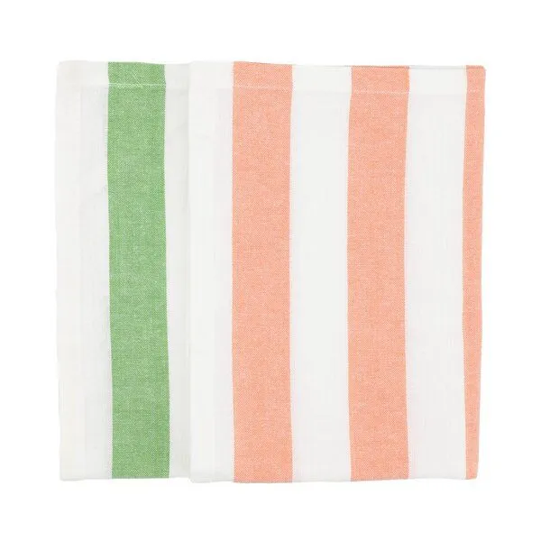 El Puente El Puente Geschirrtücher in Pfirsich und Grün (2er-Set), Rosa, – Produktbild 1 von 3