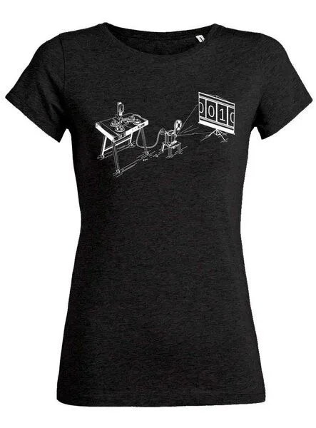UNIPOLAR Unipolar Informatik T-Shirt | Turingmaschine, Heather black denim, – Produktbild 2 von 3