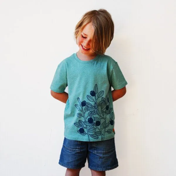 Cmig Cmig Kinder T-Shirt Blaubeere, Grün-meliert, – Produktbild 2 von 4