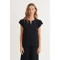 Basic Apparel Basic Apparel Kurzarm Shirt SILJE Bluse aus Bio-Baumwolle, Schwarz (black), – Produktbild 1 von 1