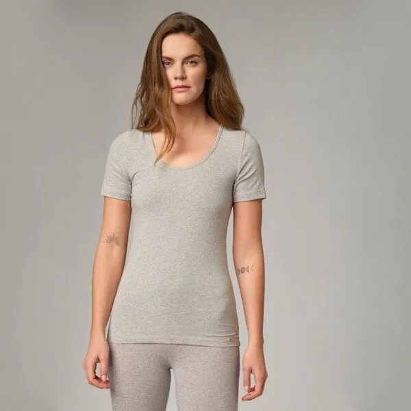 comazo|earth comazo|earth Fairtrade Basic Shirt kurzarm | GOTS zertifiziert, Grau-melange, – Produktbild 4 von 4