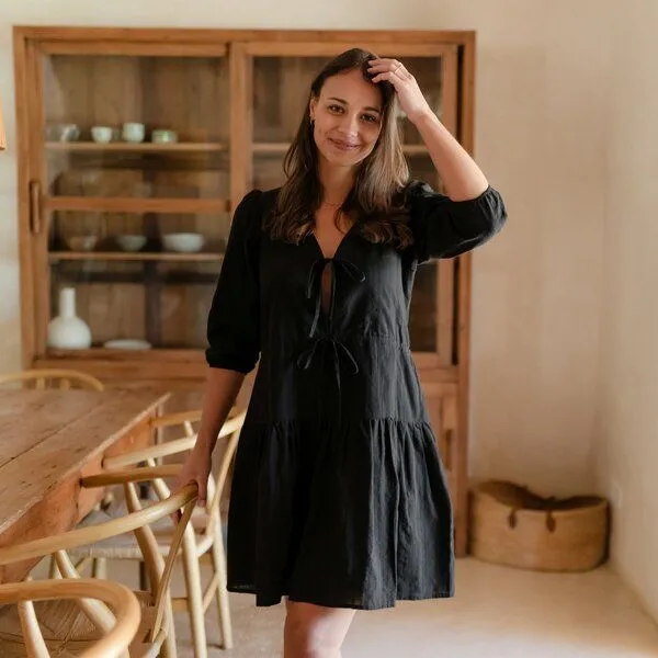 NORDLICHT NORDLICHT Jacquard Kleid Kaja, Schwarz, – Produktbild 2 von 4