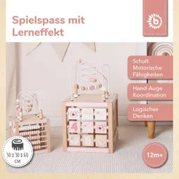 Bieco Bieco Bieco Motorikwürfel Reh Ella XXL nachhaltiges Holz FSC® | Spielwürfel Baby | Motorikwürfel ab 1 Jahr Activity Würfel Activity Center Montessori – Produktbild 1 von 1