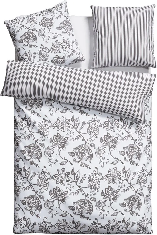 OTTO home Bettwäsche Nordby, Flanell, 2 teilig, Bettwäsche aus Baumwolle, skandinavisches Design, ab Größe 135x200 cm, Grau, – Produktbild 6 von 6
