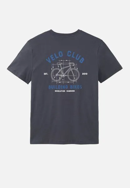 recolution Herren T-Shirt aus Bio-Baumwolle - AGAVE VELO CLUB - recolution, Dark grey (grau), – Produktbild 2 von 4