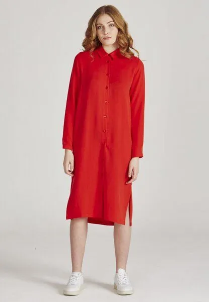 Givn Berlin Givn Berlin Damen Hemdblusenkleid aus Lyocell (Tencel) "Merle", Lava red (tencel), – Produktbild 2 von 4