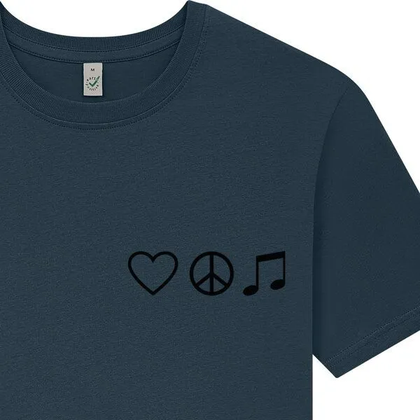 Spreecult Spreecult Liebe Frieden Harmonie- Bio und Fair - Männer Unisex T-Shirt, Denim, – Produktbild 1 von 3