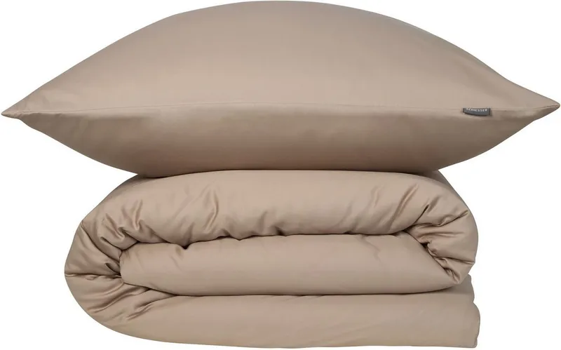Schiesser Schiesser Bettwäsche Ella seidenmattes Bettwäscheset aus feinstem Baumwollsatin, Satin, 2 teilig, OEKO-TEX® MADE IN GREEN, Beige, – Produktbild 2 von 7