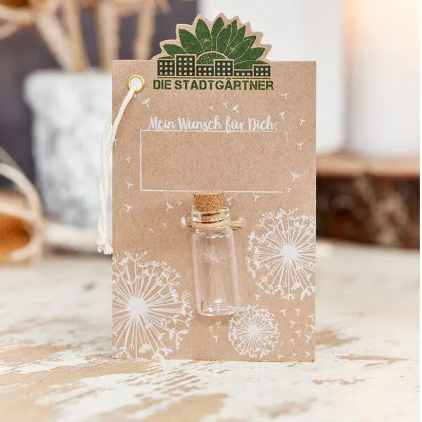 Die Stadtgärtner Die Stadtgärtner Kleiner Wunscherfüller I Echtes Pusteblumen-Schirmchen im Glas – Produktbild 2 von 4