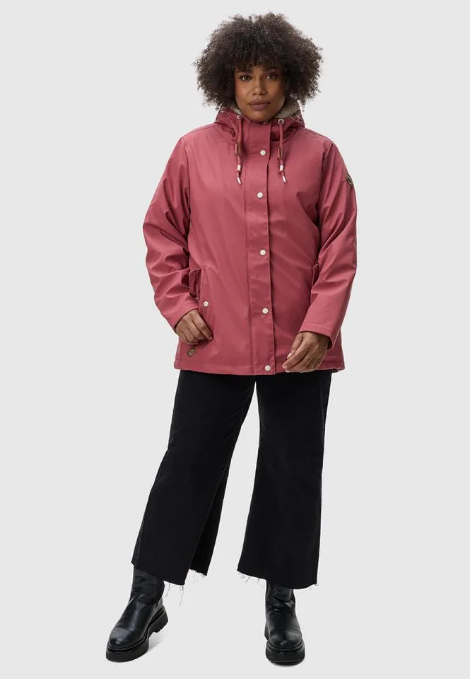 ragwear ragwear Regenjacke Marge warm gefütterter Damen Winter Regenmantel, Rosa, – Produktbild 1 von 5