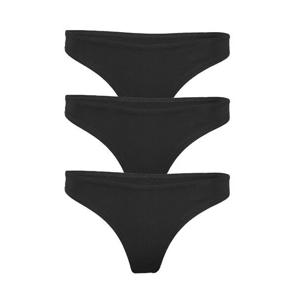 Frija Omina Frija Omina 3er Set Bio-String Pur uni, Schwarz, – Produktbild 1 von 3