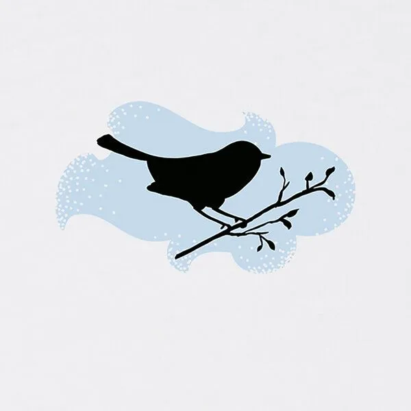Spangeltangel Spangeltangel Damenshirt "Vogel", T-Shirt, gedrucktes Vogelmotiv, für Frauen, Biobaumwolle, Weiß, – Produktbild 2 von 3