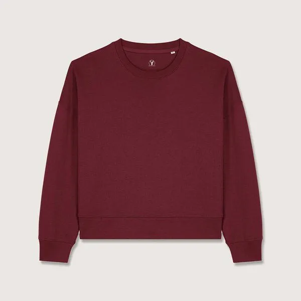 YTWOO YTWOO Modernes Damen-Sweatshirt – weich, nachhaltig & zeitlos, Burgundy, – Produktbild 2 von 3