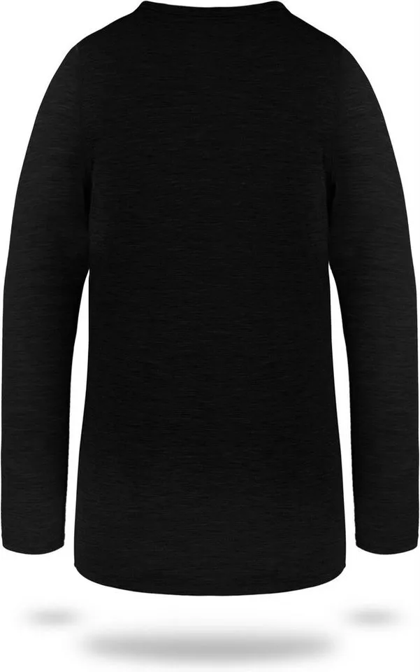 normani Funktionsshirt Kinder Merino Langarm Broome Thermounterwäsche aus 100% Bio-Merinowolle für Junge und Mädchen, Blau|schwarz, – Produktbild 4 von 5