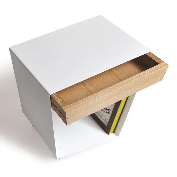 chris&ruby chris&ruby 12° Beistelltisch mit Schublade, Weiss, – Produktbild 3 von 4