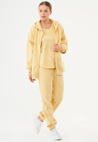 ORGANICATION ORGANICATION ESSENTIALS-JALE- Soft Touch Sweatjacke aus Bio-Baumwolle, Soft yellow, – Produktbild 2 von 4