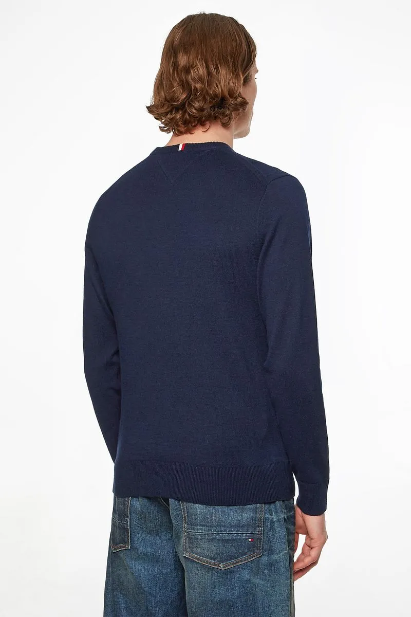 Tommy Hilfiger Tommy Hilfiger Pullover Cotton Kaschmir Dunkelblau - Größe S, Dunkelblau, – Produktbild 4 von 5