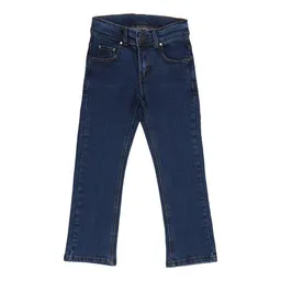 Walkiddy Jeans Kinder Bio-Baumwolle dunkelblau GOTS zertifiziert elastischer Stretchbund nachhaltige Kinderjeans von Walkiddy fair produziert vegan robust für Alltag Kita Schule – Produktbild 1 von 1