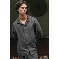 AmourLinen AmourLinen Klassisches leinen pyjama set HARRY, Anthrazit, – Produktbild 1 von 1