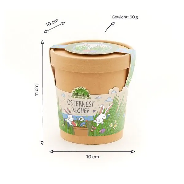 Die Stadtgärtner Die Stadtgärtner Osternest aus dem Becher I Ostergeschenk für Kinder I Geschenk für den Frühling und Garten I Osternest und Osterkörbchen I Ostergras – Produktbild 3 von 4