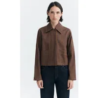 thinking mu Thinking MU Damen vegan Jacke Astrid Braun Naturgefärbt Gestreift – Produktbild 1 von 1