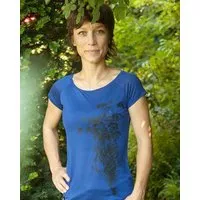 päfjes päfjes Pflanzen Kolibri - Fair gehandeltes Frauen T-Shirt mit TENCEL Lyocell, Blau, – Produktbild 1 von 1